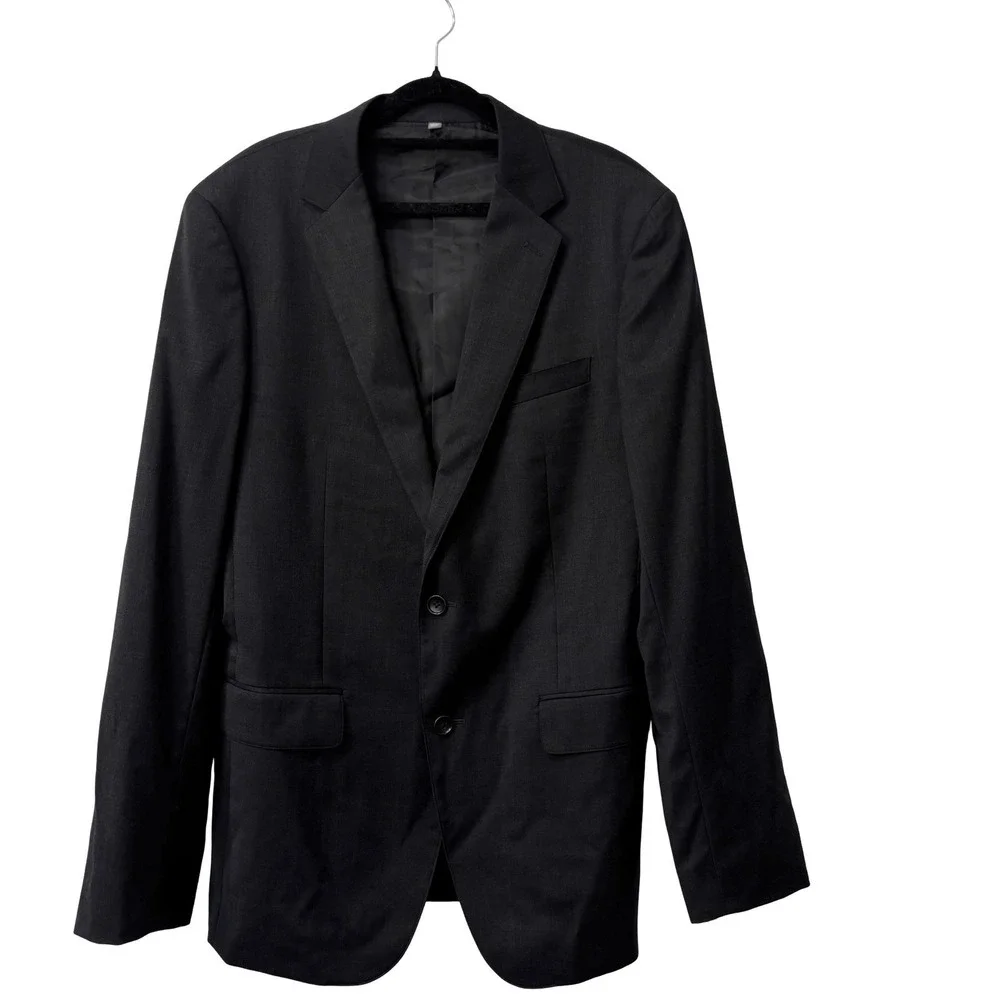 Bonobos Charcoal Gray Black Jetsetter Wool Athletic Fit Blazer Sz 40L